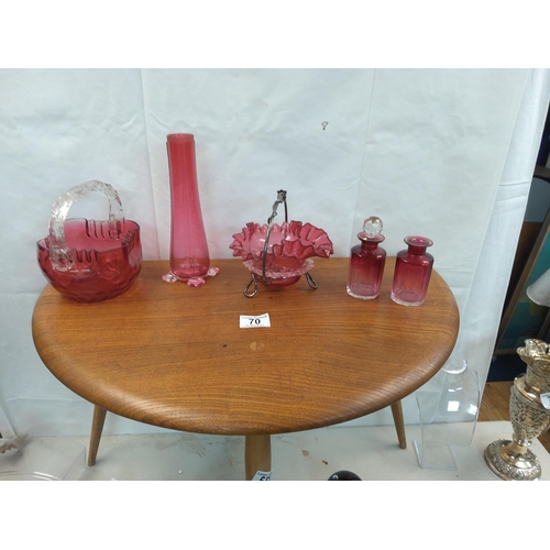 70 - A Good Lot of Victorian and Onwards Cranberry Glass