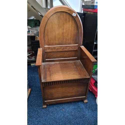 571 - 1930s Oak Monks Bench