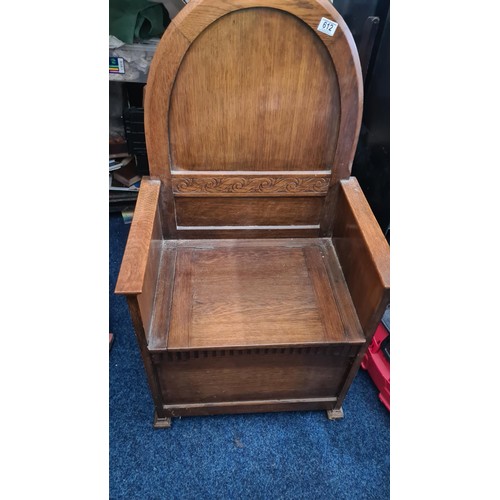 571 - 1930s Oak Monks Bench