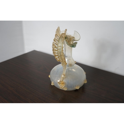 812 - Late 19th Century/Early 20th Century 26cm Venetian Glass Dragon Jug (Murano/Salviati) (AS FOUND)