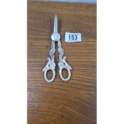 153 - An Ornate Pair of Fox and Vine Grape Shears, (113.7g)