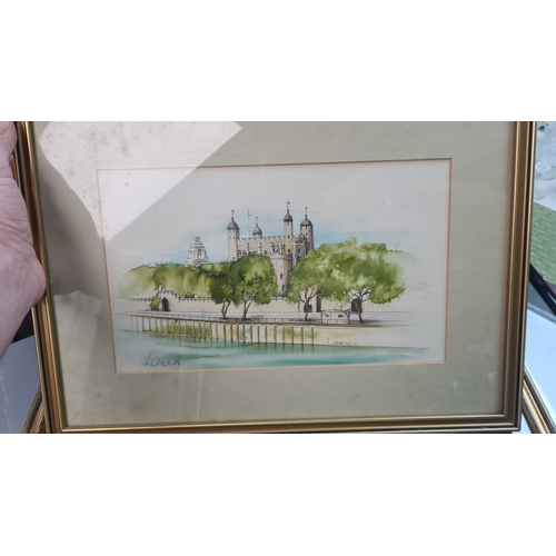 807 - Signed Watercolor The Tower of London Julian Willis 1986 40cm x 30cm