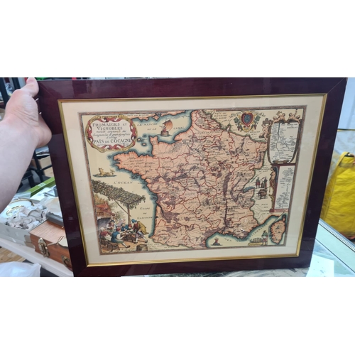 808 - 1980s Framed Map of Hawaii