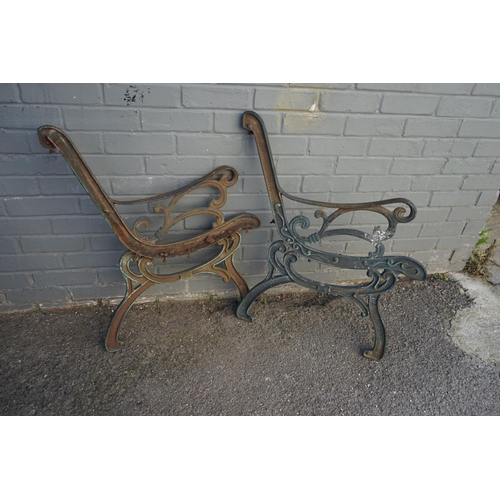 837 - Pair of Heavy Iron Bench Ends