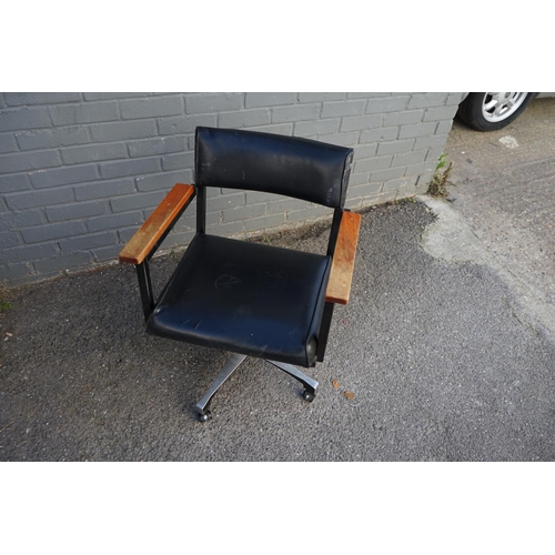 838 - Mid Century Teak Armed Office Chair