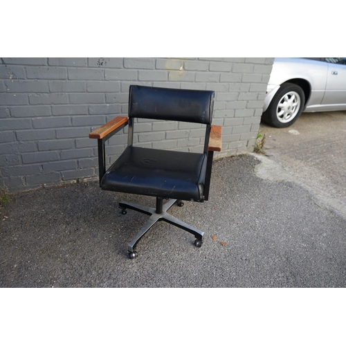 838 - Mid Century Teak Armed Office Chair