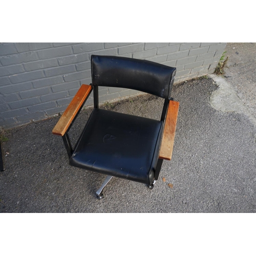 838 - Mid Century Teak Armed Office Chair