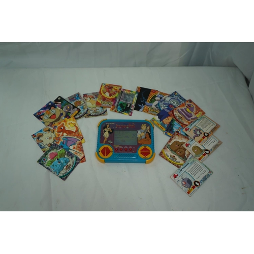 86 - Retro Disney Pocahontas Handheld Game and Various Pokemon Cards