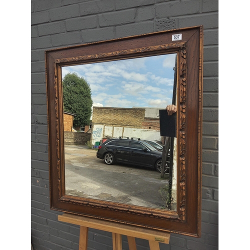 706 - Old Wooden Framed Mirror 78cm x 87cm