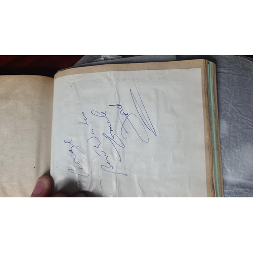 715 - 1960s Autograph Book-Highlights include: Tommy Cooper, Various Cricketers, Harry Corbett, Marty Wild... 