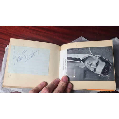 715 - 1960s Autograph Book-Highlights include: Tommy Cooper, Various Cricketers, Harry Corbett, Marty Wild... 