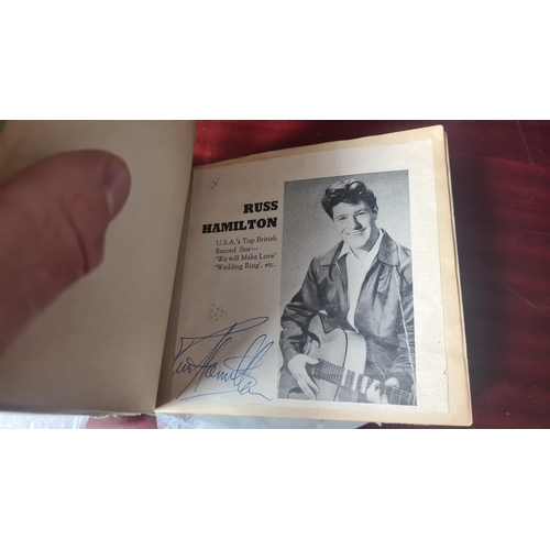 715 - 1960s Autograph Book-Highlights include: Tommy Cooper, Various Cricketers, Harry Corbett, Marty Wild... 