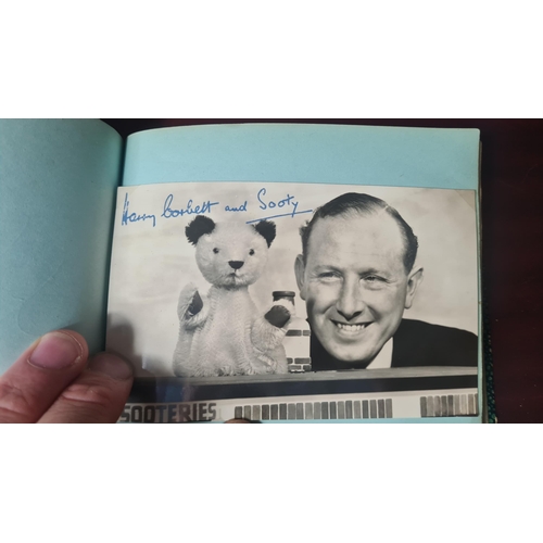 715 - 1960s Autograph Book-Highlights include: Tommy Cooper, Various Cricketers, Harry Corbett, Marty Wild... 