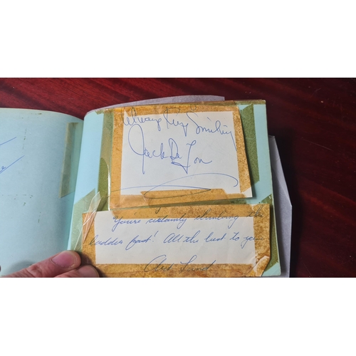 715 - 1960s Autograph Book-Highlights include: Tommy Cooper, Various Cricketers, Harry Corbett, Marty Wild... 