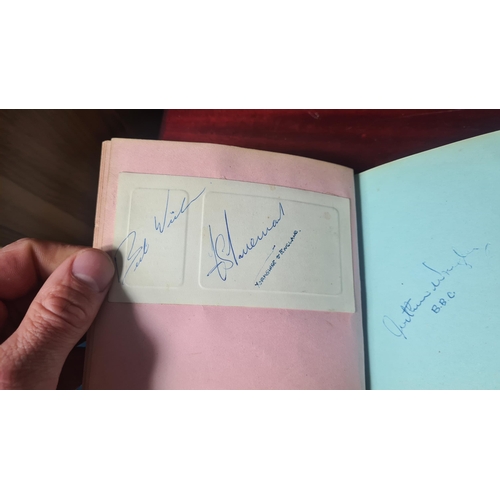 715 - 1960s Autograph Book-Highlights include: Tommy Cooper, Various Cricketers, Harry Corbett, Marty Wild... 