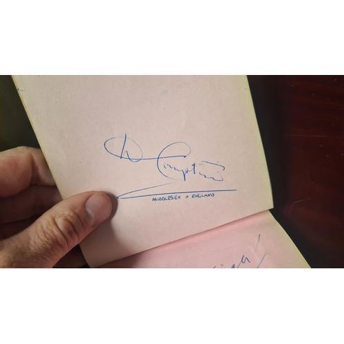 715 - 1960s Autograph Book-Highlights include: Tommy Cooper, Various Cricketers, Harry Corbett, Marty Wild... 