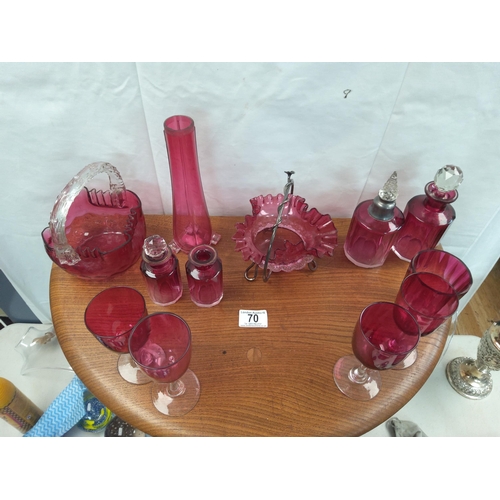 753 - A Good Lot of Victorian and Onwards Cranberry Glass