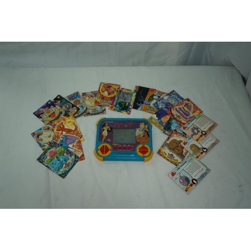 767 - Retro Disney Pocahontas Handheld Game and Various Pokemon Cards