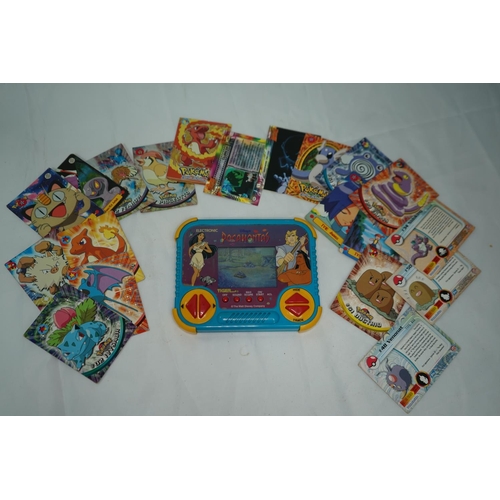 767 - Retro Disney Pocahontas Handheld Game and Various Pokemon Cards