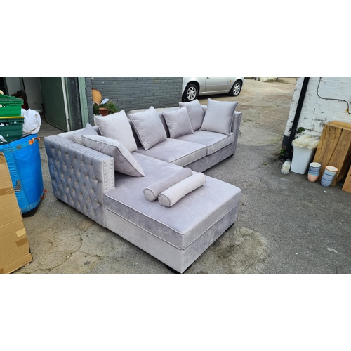 2A - New and Unused Crush Velvet Style Corner Sofa