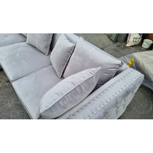 2A - New and Unused Crush Velvet Style Corner Sofa