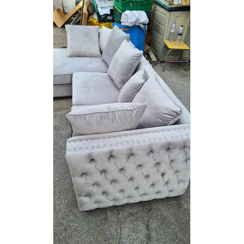 2A - New and Unused Crush Velvet Style Corner Sofa