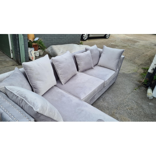 2A - New and Unused Crush Velvet Style Corner Sofa