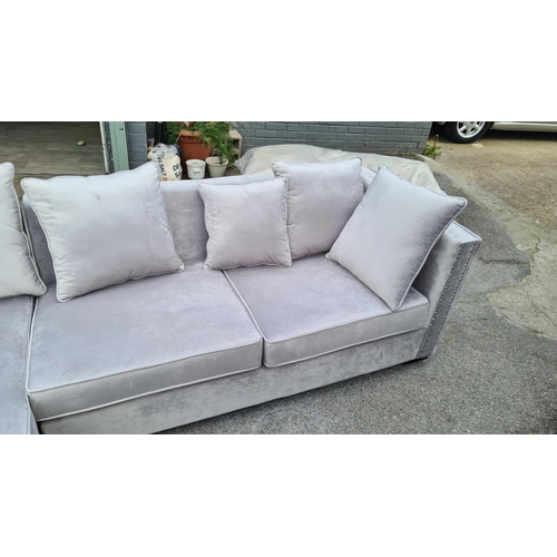 2A - New and Unused Crush Velvet Style Corner Sofa