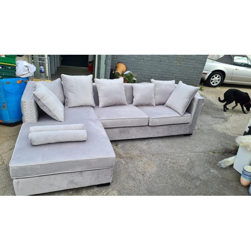 2A - New and Unused Crush Velvet Style Corner Sofa