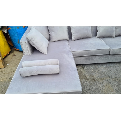 2A - New and Unused Crush Velvet Style Corner Sofa