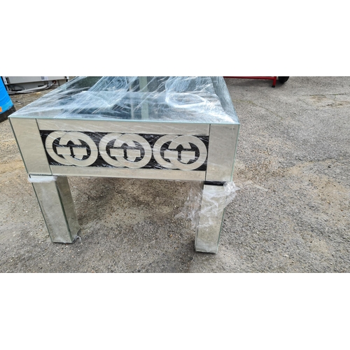 11 - Gucci Inspired Mirrored Glass Coffee Table 128cm x 65cm