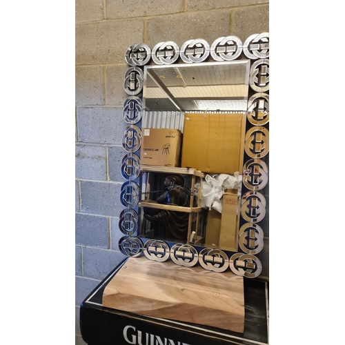 240 - New and Boxed Contemporary Gucci Inspired Mirror (89cm x 129cm)