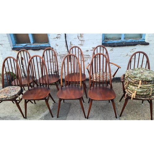 3 - Lot of 9 Vintage Ercol Quaker Elm Dining Chairs