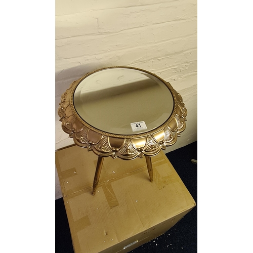 41 - Brand New Mirrored Glass Side Table (55cm)