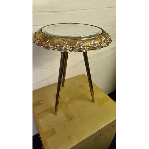 41 - Brand New Mirrored Glass Side Table (55cm)