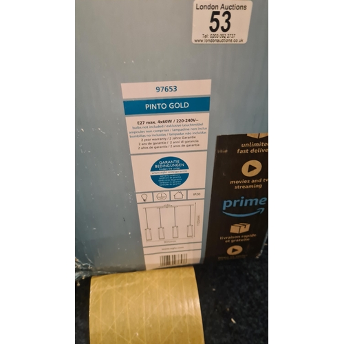 53 - Boxed Eglo Pinto Gold Light Fitting