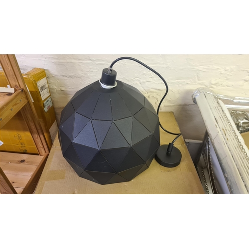 57 - Boxed Black Metal Pendant Light Fitting