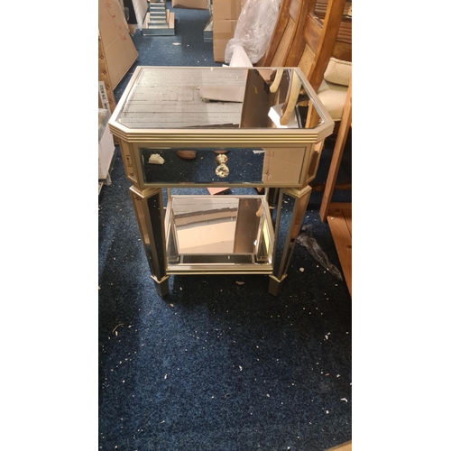 59 - New and Boxed Mirrored Side Table (55cm x 55cm)