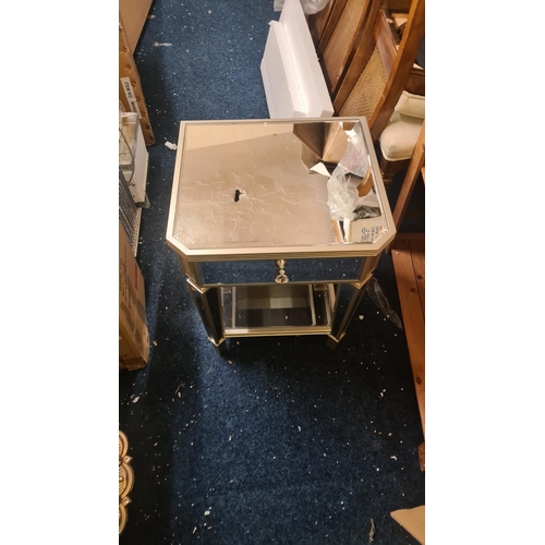 59 - New and Boxed Mirrored Side Table (55cm x 55cm)