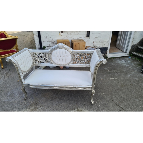 65 - French Style White Chaise Lounge