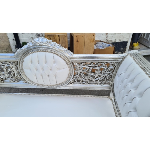 65 - French Style White Chaise Lounge