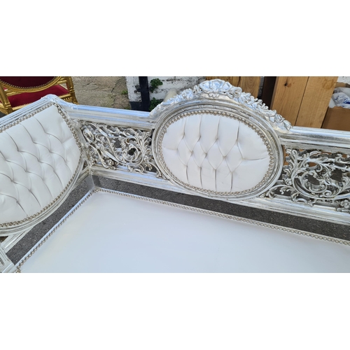 65 - French Style White Chaise Lounge