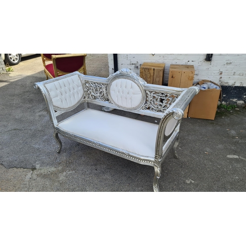 65 - French Style White Chaise Lounge