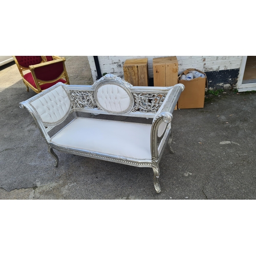 65 - French Style White Chaise Lounge