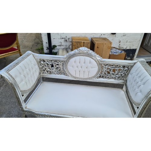 65 - French Style White Chaise Lounge