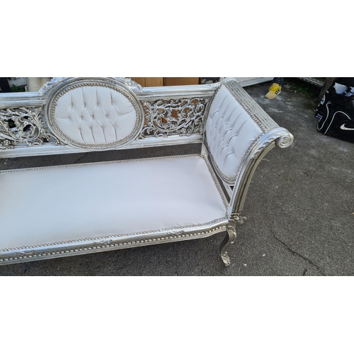 65 - French Style White Chaise Lounge