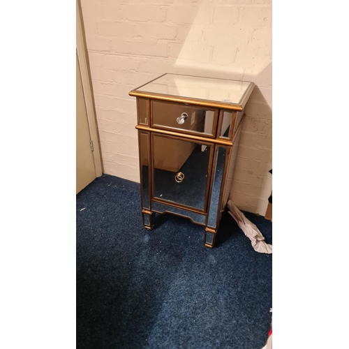 81 - New Mirrored Bedside Cabinet (55cm x 48cm x 87cm)