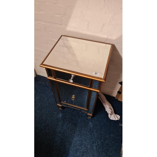 81 - New Mirrored Bedside Cabinet (55cm x 48cm x 87cm)