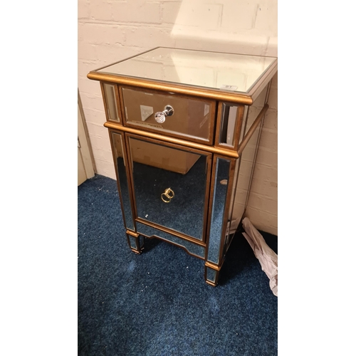 81 - New Mirrored Bedside Cabinet (55cm x 48cm x 87cm)