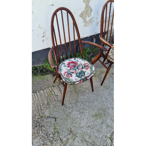 83 - Pair of 2 Ercol Quaker Elm Carver Dining Chairs